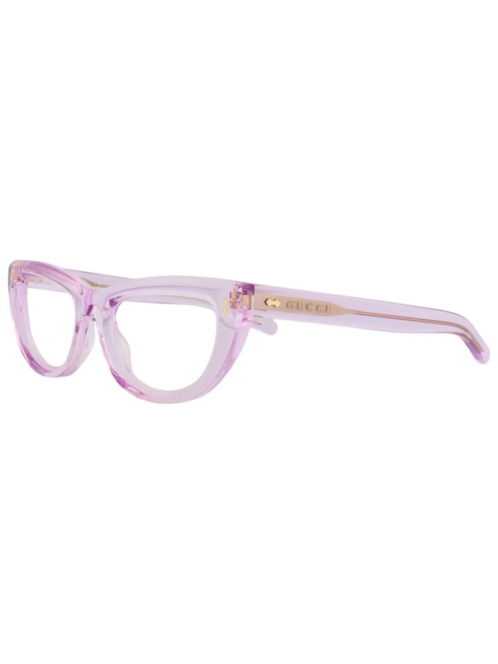 New Gucci Women's Eyeglasses Cat Eye Recycled Acetate Frame Violet Violet